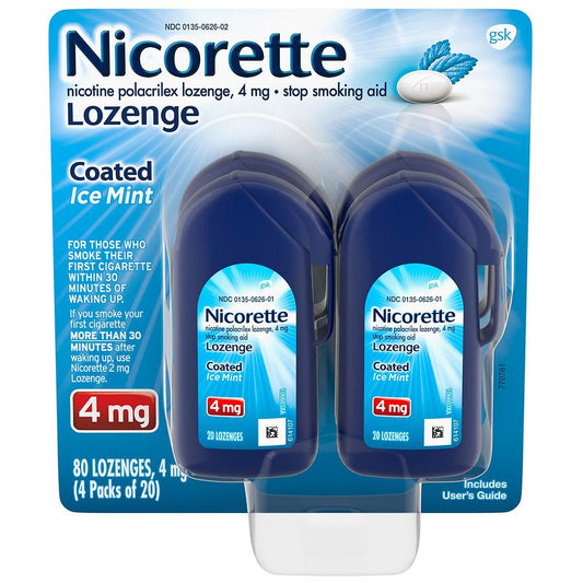 Nicorette 4 mg Nicotine Lozenges Ice Mint, 20 ea, 4 pack