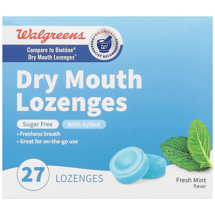 Walgreens Dry Mouth Lozenges Fresh Mint, 27.0 ea