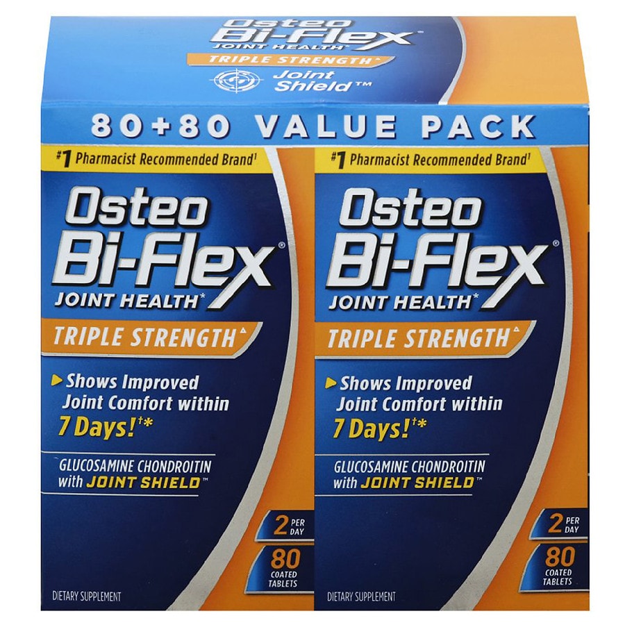 Osteo Bi-Flex Glucosamine Chondroitin with Joint Support Coated Tablets – 80 Count, 2 Pack