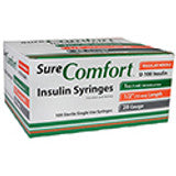 SureComfort™ Insulin Syringes, 1cc, 28G x 1/2