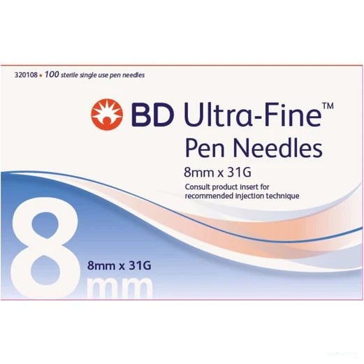 Bd Ultra-fine Short Pen Needles - 31G X 8mm (5/16") - Box of 100