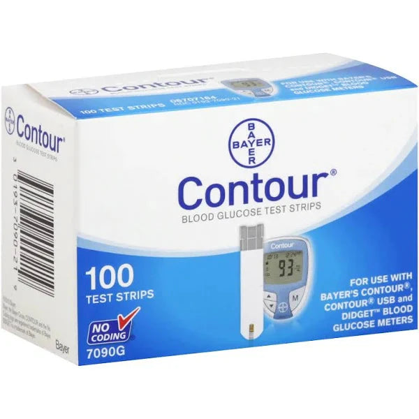 Contour 7090G Diabetic Glucose Test Strips 100