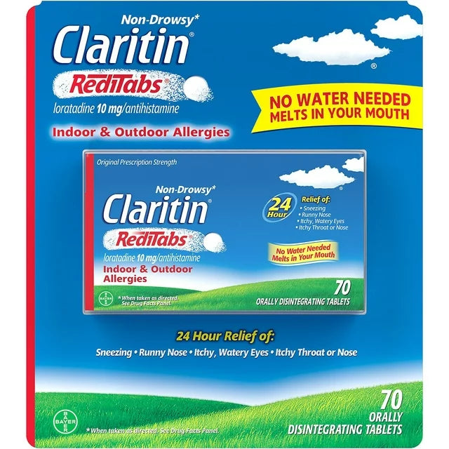 Claritin Allergy Relief 24 Hour Non-Drowsy Loratadine RediTab Dissolving Tablets 30 count