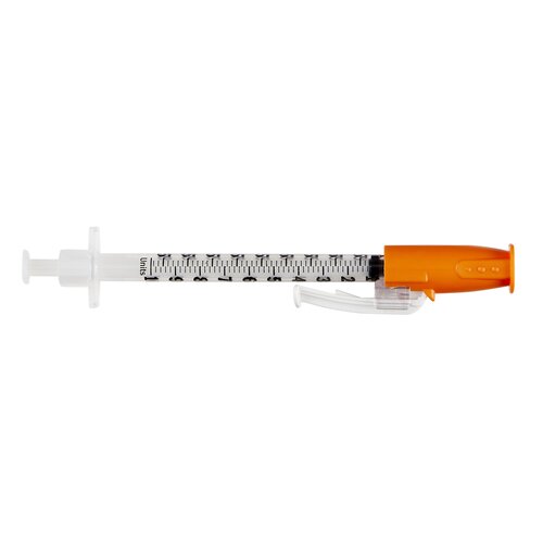 BD Insulin Syringe with Needle SafetyGlide™ 1 mL 29 Gauge 1/2 Inch Attached Needle Sliding Safety Needle