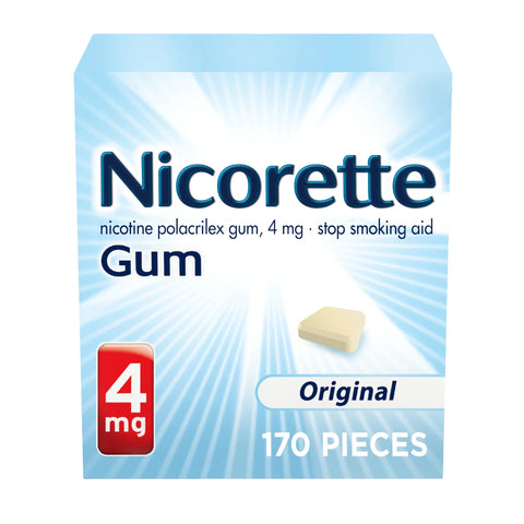 Nicorette Nicotine Gum, Stop Smoking Aids, 4 Mg, Original, 170 Count