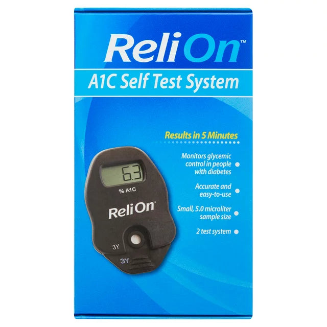 ReliOn A1C Self Test System is well-suited for diabetes patients whose Doctors recommend they check their A1C two to four times per year.