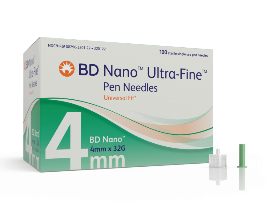 BD Nano Ultra-Fine Pen Needles 32G x 4mm (5/32")BOX/100