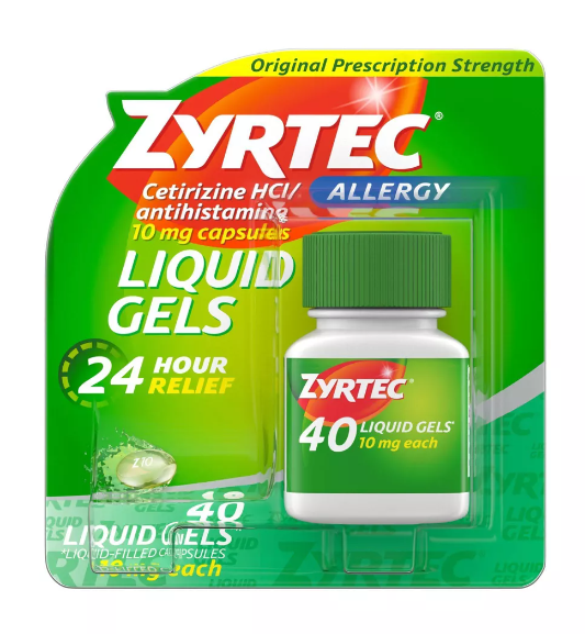 ZYRTEC® Liquid Gels with 10 mg Cetirizine HCl  40 ct