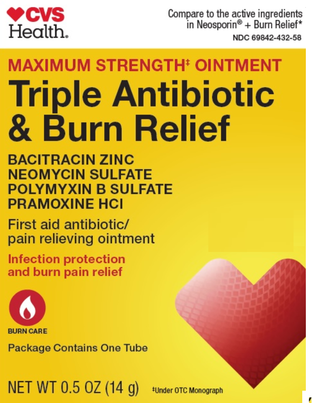 CVS Health Maximum Strength Triple Antibiotic Plus Burn Relief, 1 OZ