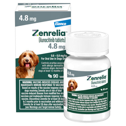 Zenrelia (ilunocitinib) tablets for Dogs, 4.8mg    90 ct