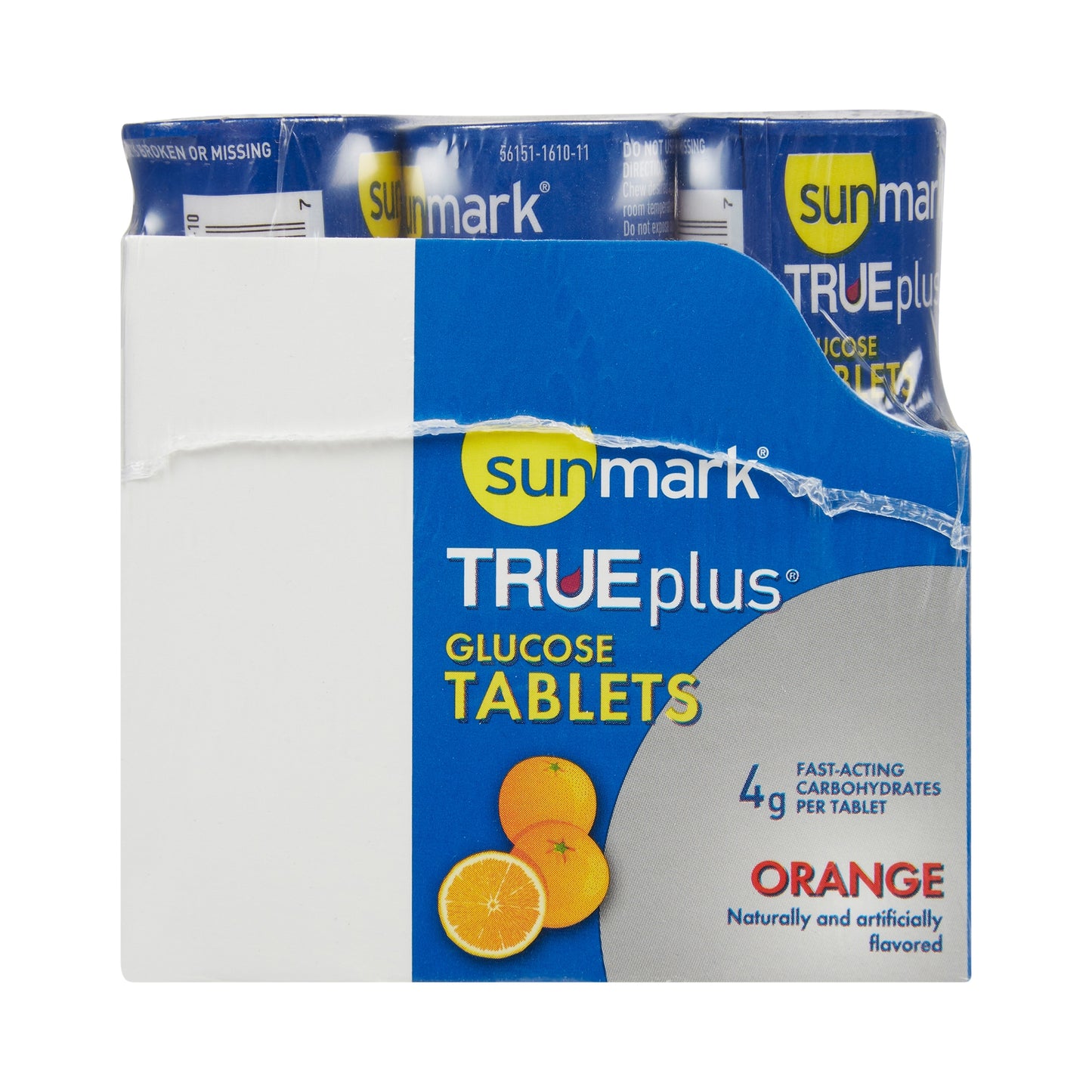 Sunmark TRUEplus Glucose Tablets, Chewable, Fat-Free, Gluten-Free, Orange, 60 Ct