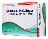 Seringues à insuline BD avec aiguille BD Ultra-Fine™ 12,7 mm x 30G 1/2 mL/cc