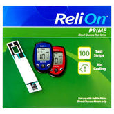 Bandelettes de test de glycémie ReliOn Prime, 100 unités, paquet unique