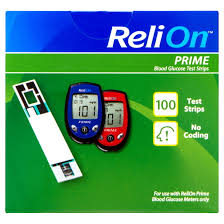 ReliOn Prime Blood Glucose Test Strips, 100 Count, Single Pack