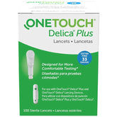 Lancettes OneTouch Delica Plus 33G Paquet de 100 lancettes | Aiguille de calibre 33, stock longue durée