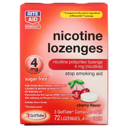 Rite Aid Cherry Nicotine Lozenges - 4mg, 72 ct