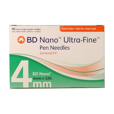 BD Nano Ultra-Fine Pen Needles 4mm x 32g box 90ct