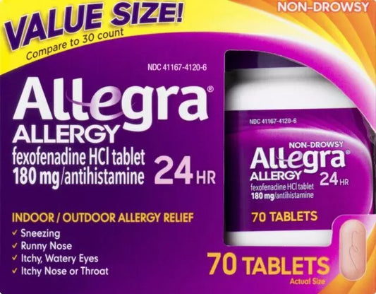 ALLEGRA Allergy 24 Hr 180mg fexofenadine HCI 70 Tablets