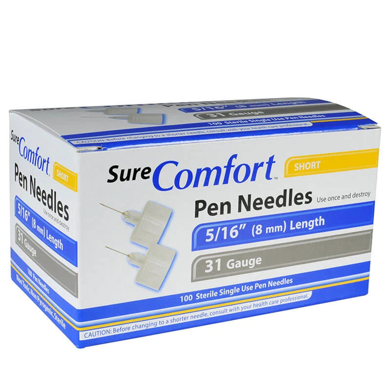 SureComfort 31G 5/16 (8mm) Pen Needles 100ct