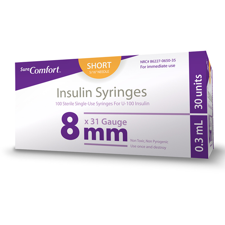 3/10cc  x 31G x x 8mm (5/16")l Insulin Syringes