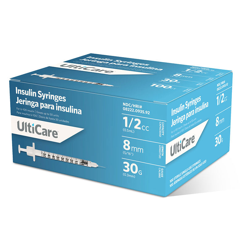 1/2cc 30g x 8mm (5/16") Insulin Syringes